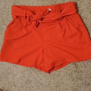 Loft red high waisted shorts